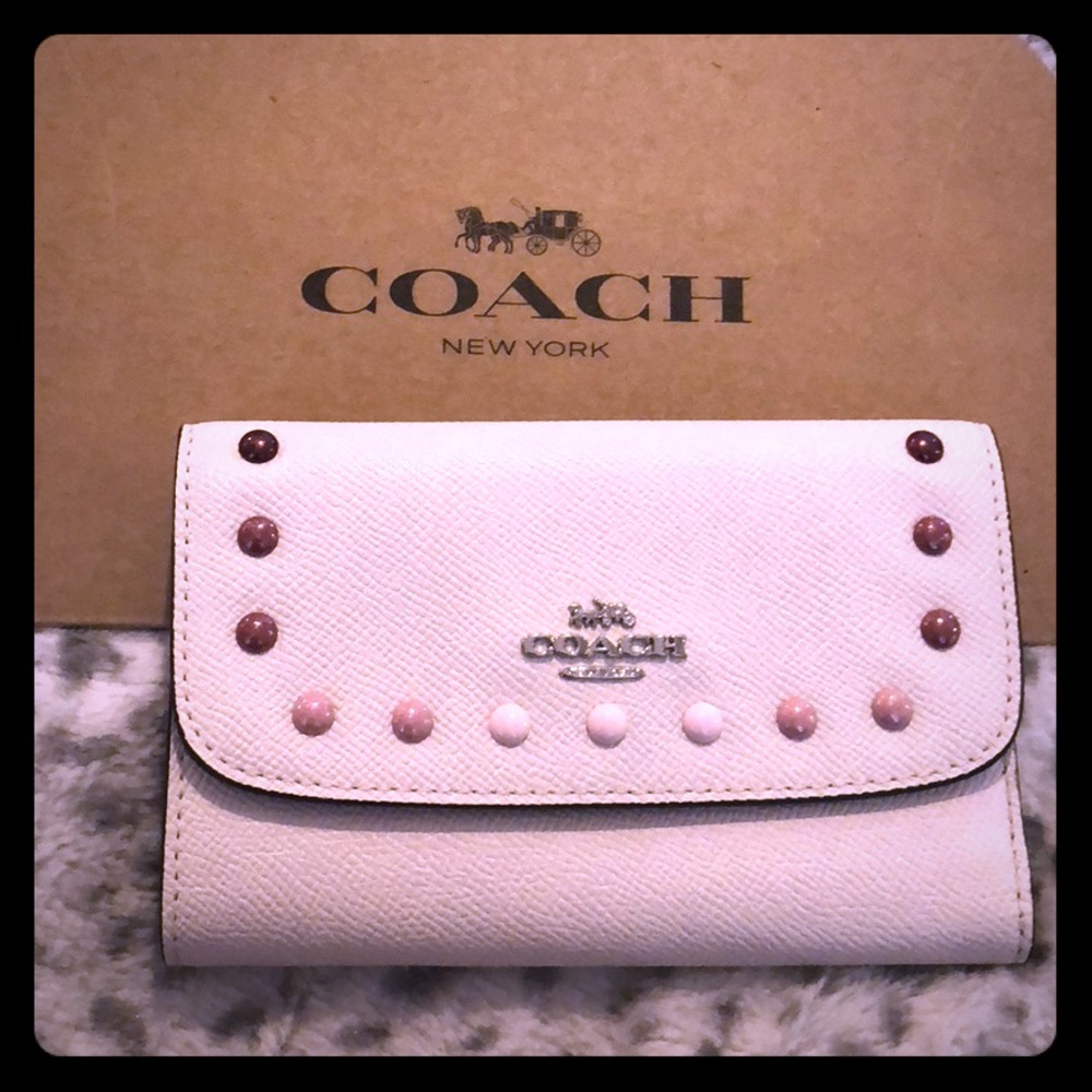 Coach F31569 Gradient Rainbow Rivets Medium Wallet